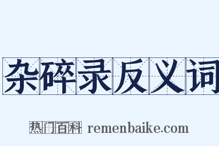 杂碎录反义词是什么意思的图片